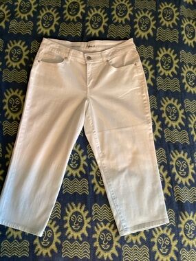 Style & Co. White Ombré Curvy Capri Jeans Sz 8P